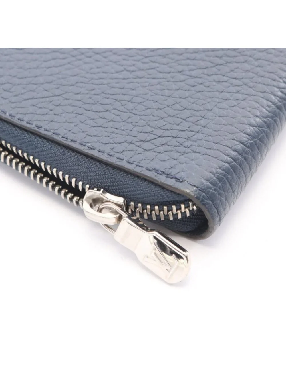 Louis Vuitton Round Wallet Zippy Vertical Navy Leather